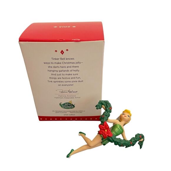 Hallmark Keepsake Disney Fairies Tinker Bell Ornament Green and Red 2015 - Picture 2 of 5